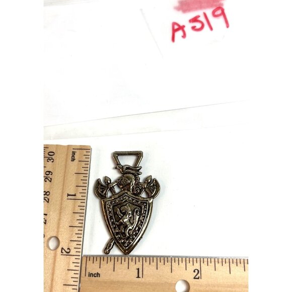 Armor Lion Shield Axe Coat Of Arms Warrior Watch Fob Pendant A519 - Picture 4 of 4